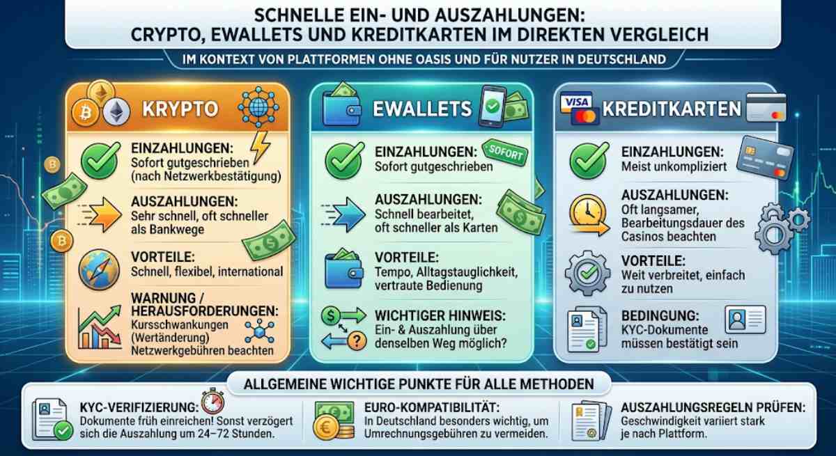 Schnelle Ein- und Auszahlungen im ohne OASIS Casino