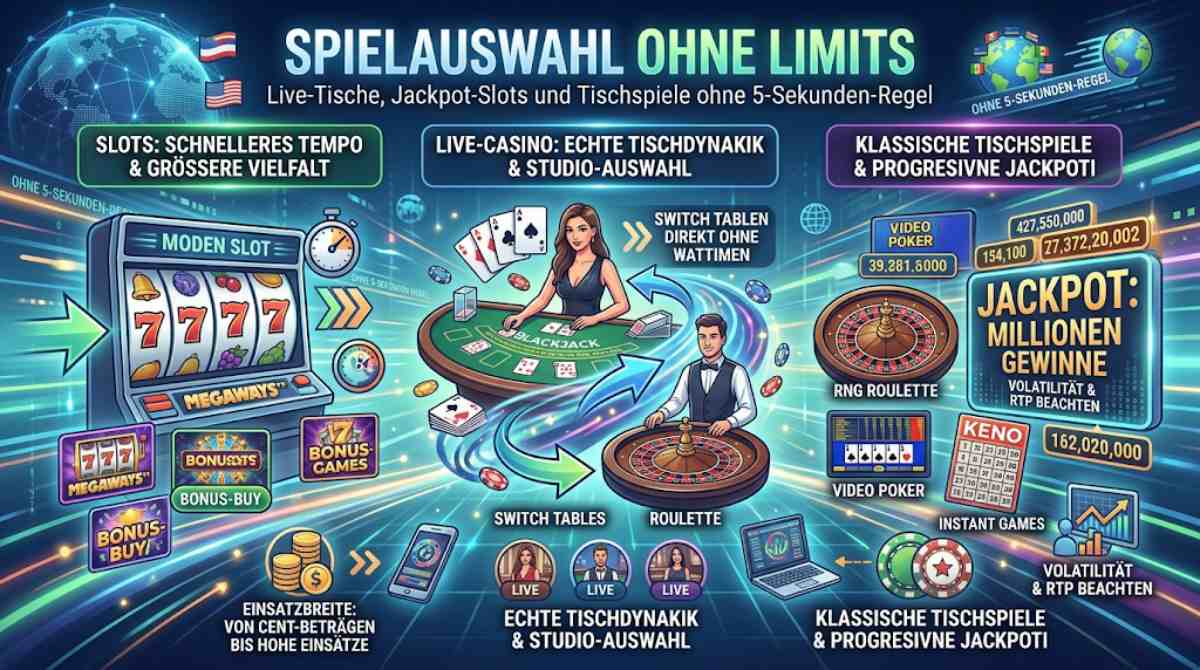 Spielauswahl in Casinos ohne OASIS
