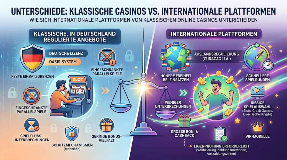 Wie sich internationale Plattformen von klassischen Online Casinos unterscheiden